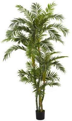 Nearly Natural 6-foot Silk Curvy Parlor Palm Tree - Green