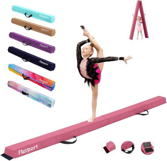 Famanu Turnbalk faltbar 300 cm mit Schaumstoff - Kinder Gymnastikstange in verschiedenen Farben