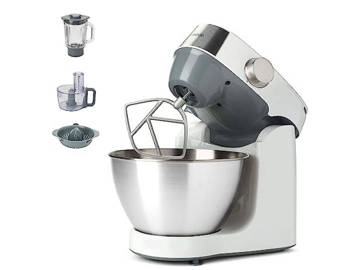 Kenwood KHC29A.J0WH Prospero+ Küchenmaschine, 4,3L Edelstahlschüssel, Knethaken und Küchenzubehör, Zitruspresse und Mixer