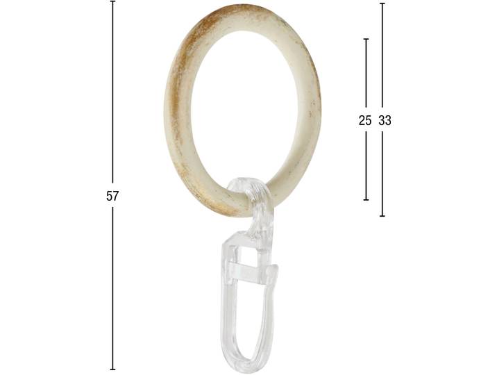 Gardinenring GARESA Ring mit Haken Gr. 1, gold (weiß, goldfarben), Ø:16cm, Gardinenbefestigungen, Gardinenring, für Durchmesser bis 16 mm, einfache Montage