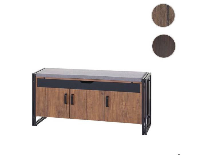 Banquette MCW-A27 53x110x30cm aspect chêne