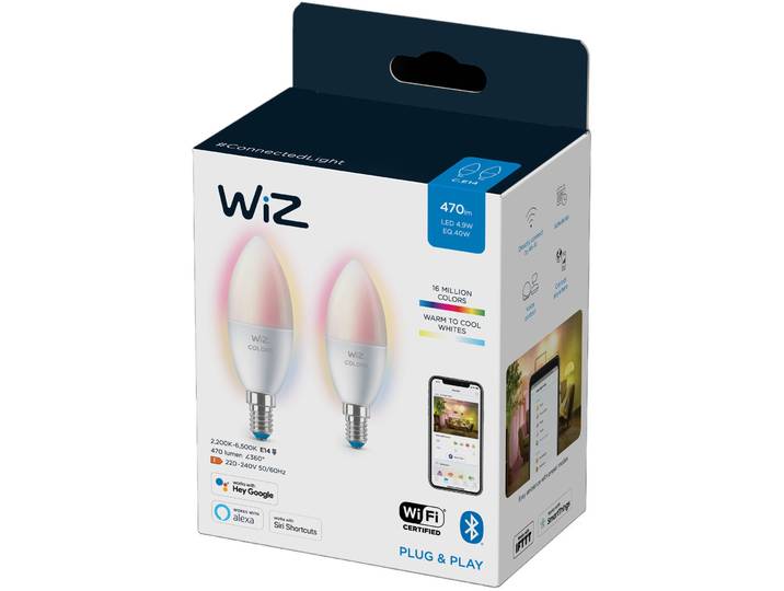 Leuchtmittel WiZ Plastik E14 T 3.9 cm 4.9 W - Farbe: weiss - LED - Lichtfarbe: Neutralweiss - LED Leuchtmittel