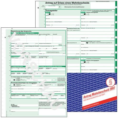 AVERY Zweckform 25 Mahnbescheid für maschinelle Bearbeitung Formulare 2887