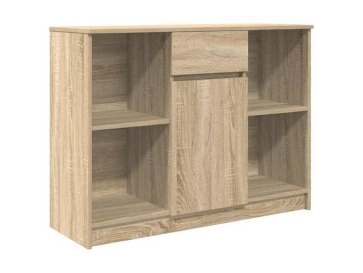 Roanoer Sideboard mit Schublade Sonoma-Eiche 101x35x76 cm Holzwerkstoff Vielseitiger Aufbewahrungsschrank fuer Wohnzimmer und Flur mit beidseitig montierbarer Schublade und Wandbefestigung.