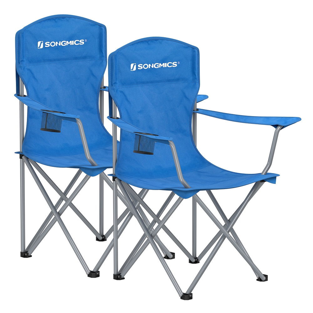 SONGMICS Campingstuhl 2er-Set blau GCB08BU