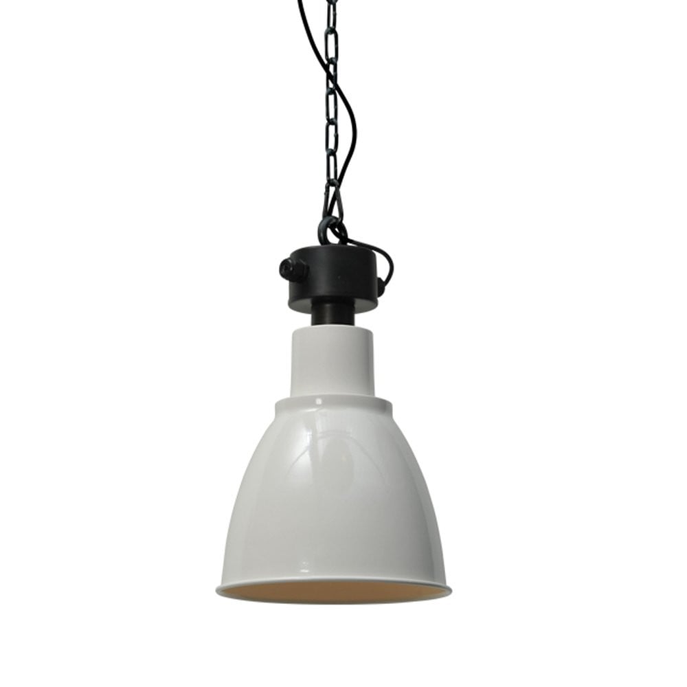 Masterlight Industria 27 Retro Industrie Hanglamp - Wit met Zwart