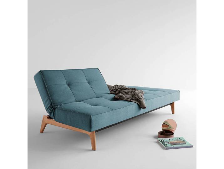 Schlafsofa Eik Webstoff Blau Stoff Mixed Dance 210 x 79 x 96cm Retro
