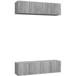 vidaXL TV-Wandschränke 4 Stk. Grau Sonoma 60x30x30 cm Holzwerkstoff