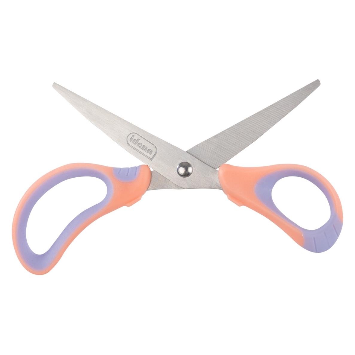 Idena Schere Pastell mit Softgriff 15 cm apricot/flieder (13 cm) (72334622)