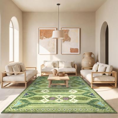 Garvee Boho Machine Washable Geometric Low Pile Area Rug