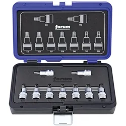 Forum Professional Solutions, Steckschlüssel + Stecknuss, Schraubendrehereinsatz Garnitur 1/2" 9tlg. Torx