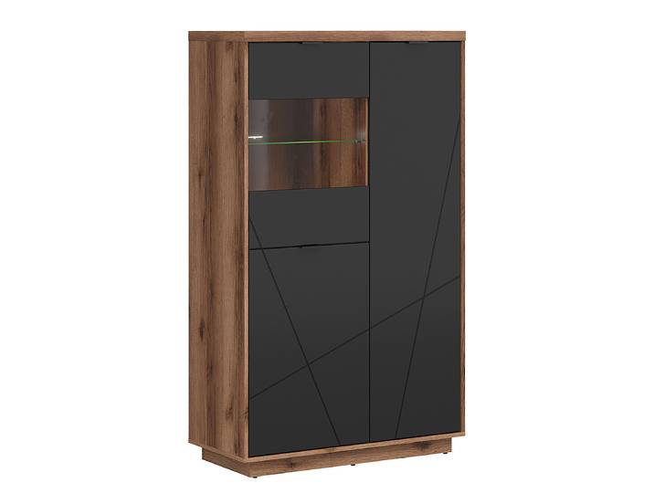 Buffet haut 94 x 157 x 42cm Marron/Imitation chêne foncé/Noir