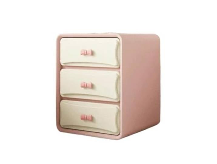 ZengL263NgS Schlank und platzsparend Cremefarbener schmaler Nachttisch aus massivem Holz