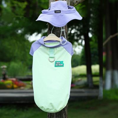 Inspire Select UV Protection Pet Cooling Vest Breathable Ice Silk Summer Dog & Cat Shirt With Sun Block Protection green With Hat