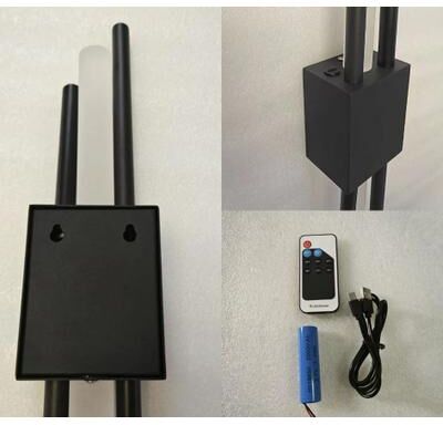 Uplifted Goods Modern Acrylic Wall Lamp With LED Remote Control black Wall Mount rechargeable