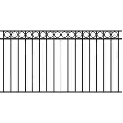 Alberts® Zaun-Anbauset Chaussee,Alu,matt schwarz,z.Einbet.,Länge:2 m,Höhe:1000 mm 510343