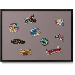 MAGNETTAFEL 70x50 cm Schwarzer Rahmen Hellbraun