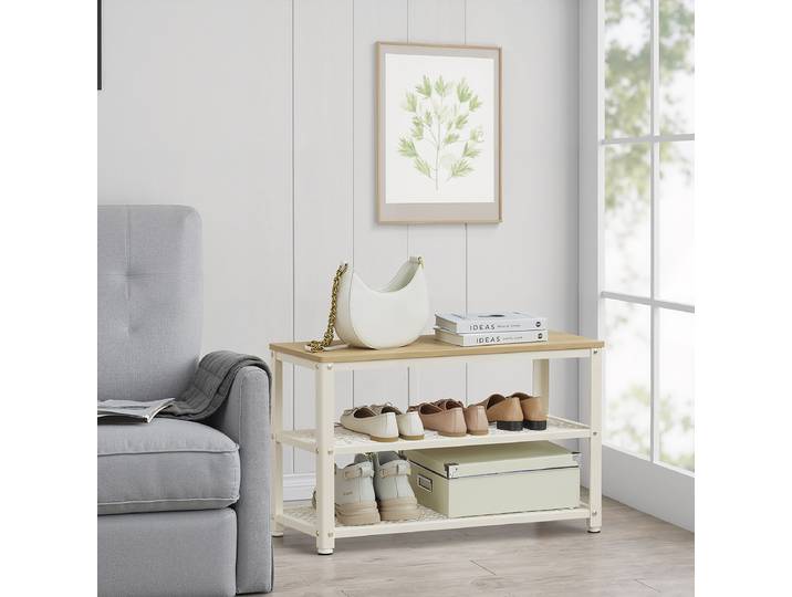 Étagère à chaussures I 73 x 45 x 30cm Beige/Blanc