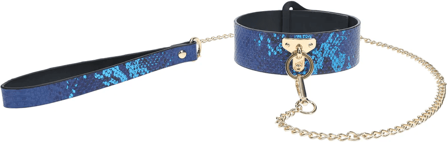 Ouch Collier et Laisse - Collection Florence - Bleu