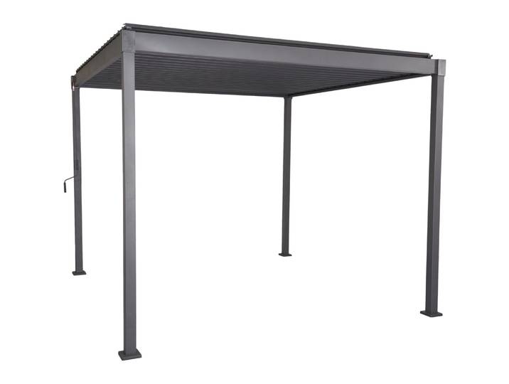 Pergola Bioclimatique Autoportante 3x3m à Lame Orientable Gris Anthracite Toscana