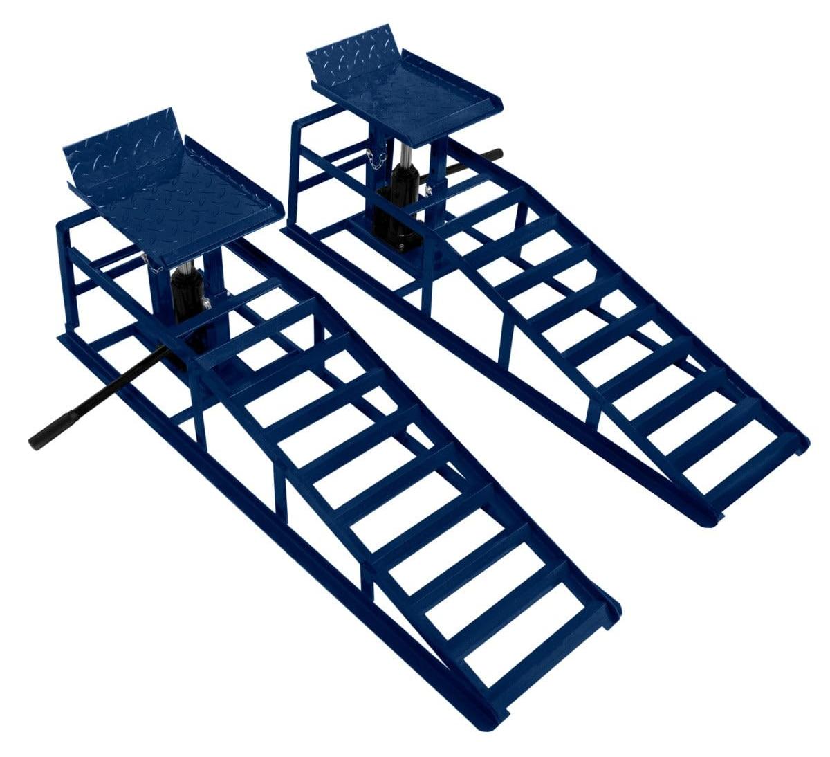 Hydraulischer Wagenheber für Autos - 3 Tonnen Tragfähigkeit - legierter Stahl - blau - professioneller Werkstattwagenheber