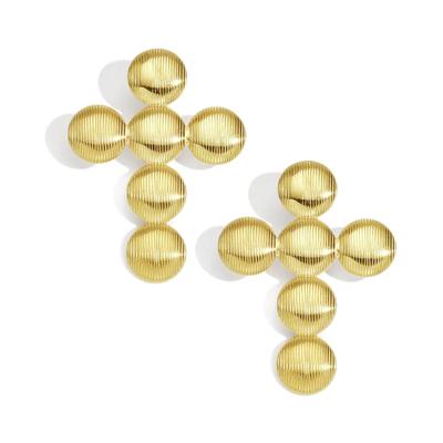 Paar Ohrstecker ADELIA´S "LIVAYA LIVAYA Ohrringe Ohrstecker in goldfarbener Kreuzform", Damen, Gr. Damen, Edelstahl, gold (goldfarben), Ohrringe, Trendig wirkender Modeschmuck mit gerippter Kreuzform