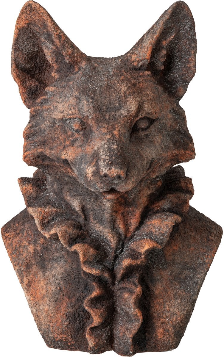 J-Line Vos tabletop decoratie - polyresin - bruin - groot