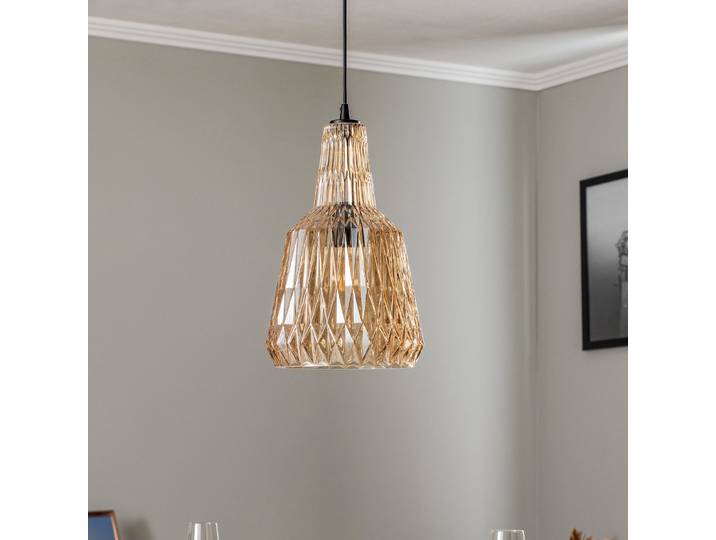 Belarion Suspension Ambre - Lindby - Salon / séjour - Vintage / rétro - Verre - Avec abat-jour