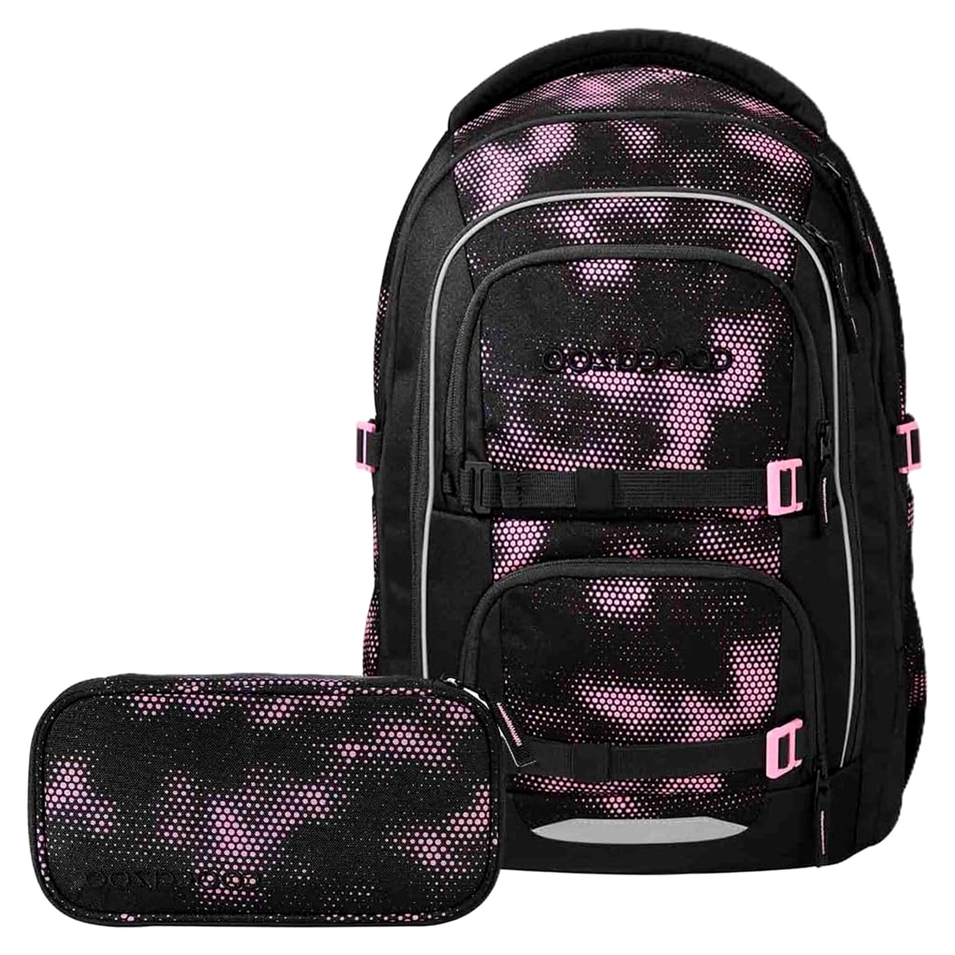 Schulrucksack Set Porter Laser Lights 2tlg. mit Schlamperbox (Pink Illusion)