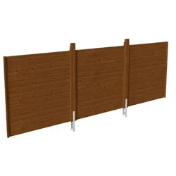 Skan Holz Rückwand für Doppelcarports - Profilschalungnussbaum