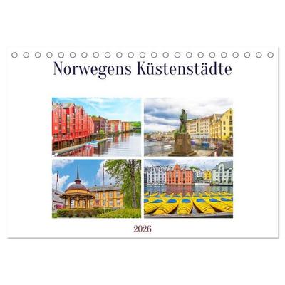 Norwegens Küstenstädte (Tischkalender 2026 DIN A5 quer), CALVENDO Monatskalender