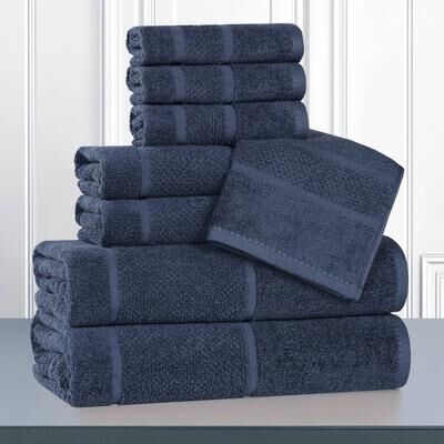 Superior Mile Smart Twist Viscose Cotton Blend 8 Piece Towel Set