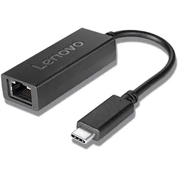 Lenovo USB-C zu (USB-C, RJ45 (1x)), Netzwerk Adapter, Schwarz
