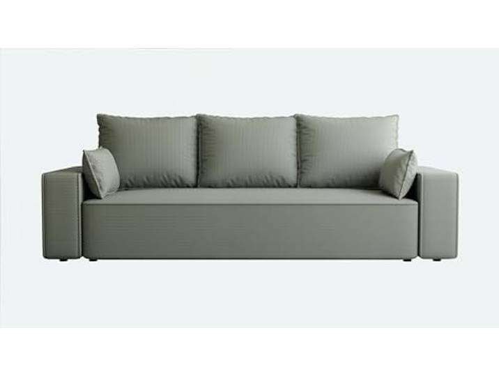 4ALL HOME Sofa mit Schlaffunktion Veno 242x95 cm - Couch - Sofa mit Bettkasten - 3 Sitzer - Schlafsofa - Schlafsofa mit Bettkasten - Cord - Wohnzimmer (Onega 08 Hellgrau)