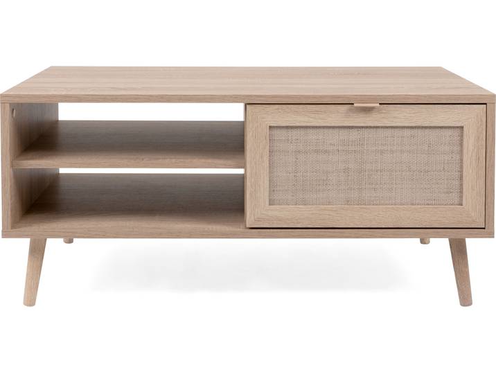 CALICOSY - Table Basse 2 Niches L100 cm - Impression Rotin - BALI
