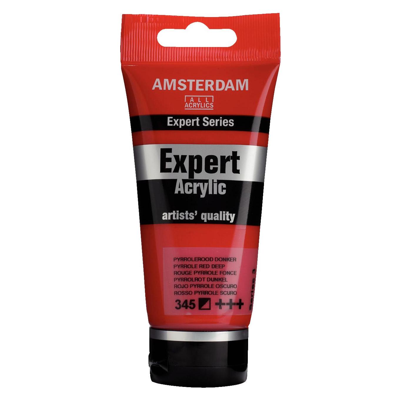 Amsterdam Expert Series Acrylic Tube 75 ml Pyrrole Red Deep 345 (75 ml) (ROY-19113450)