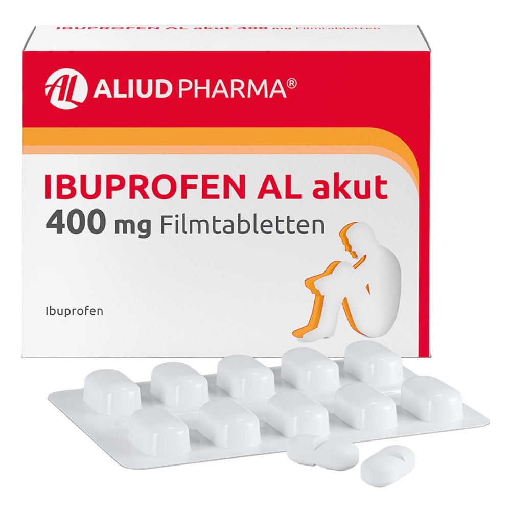 ALIUD Pharma GmbH Ibuprofen AL akut 400 mg Filmtabletten bei akuten Schmerzen 05020875