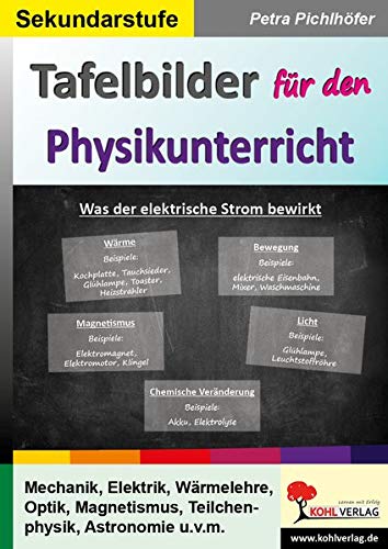 Petra Pichlhöfer - Tafelbilder für den Physikunterricht: Mechanik, Elektrik, Wärmelehre, Optik, Magnetismus, Teilchenphysik, Astronomie u.v.m. - Preis vom 09.10.2026 07:28:09 h
