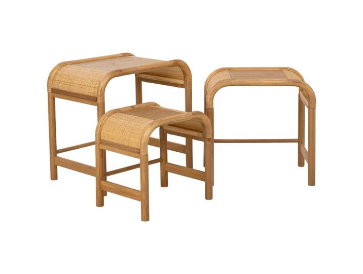Ensemble de 3 tables marron 60x40x57/ 51x36x51/42x32x42h cm