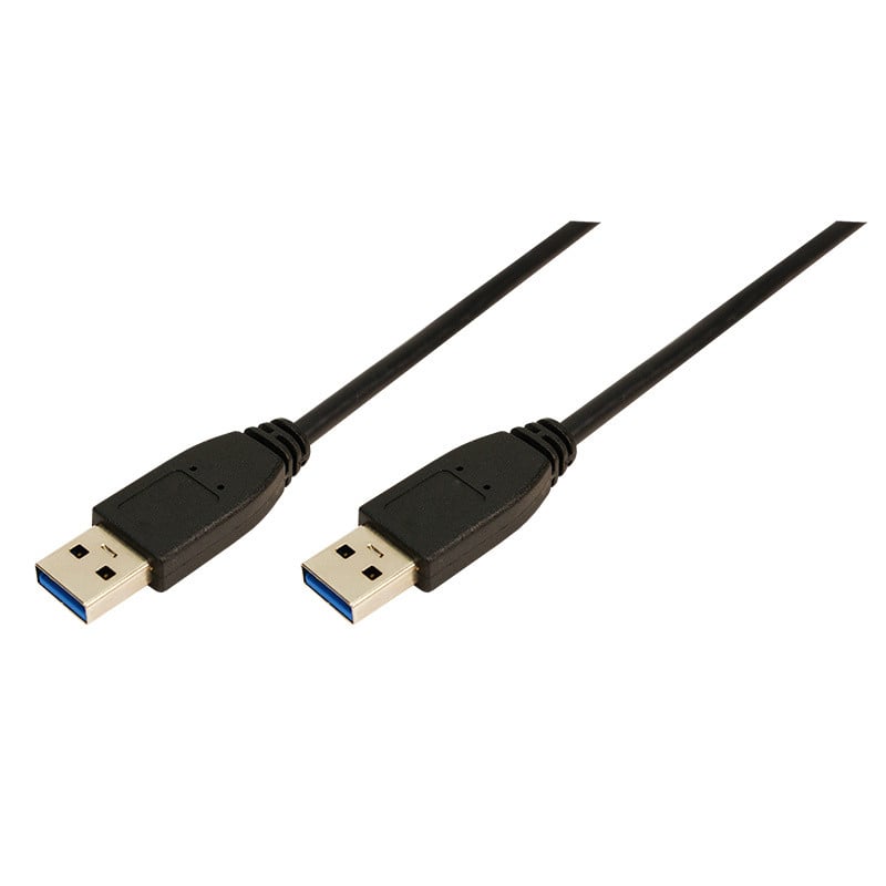 LogiLink USB 3.0 kabel, type A naar type A, zwart, 2 meter