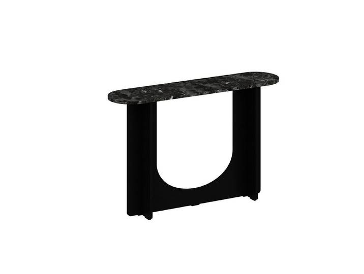 MiNAR Kommode Konsolentisch NERA 120x30x76 cm Royal-Marmoroptik/Mattschwarz