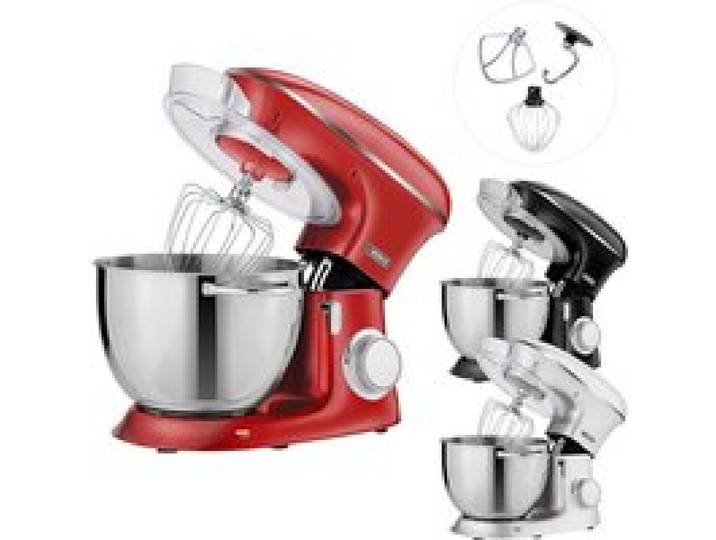 AREBOS Robot Pâtissier Professionnel 1500W Rouge Robot de Cuisine Multifonction XXL Bol dAcier Inoxydable 8 Litres