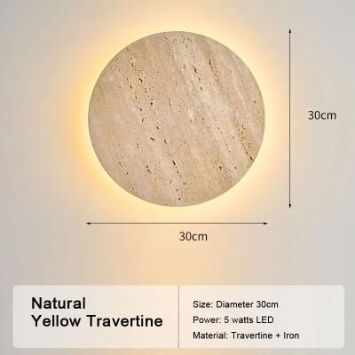 Uplift Picks Natural Yellow Travertine LED Wall Sconce Modern Stone Accent Light 02 tri color