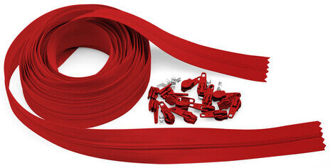 buttinette Endlosreißverschluss im Set, Spirale: 4,2 mm, 4 m, rot