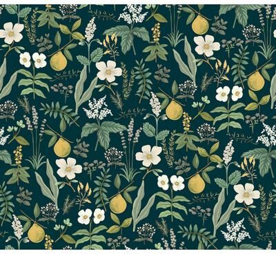 Rifle Paper Co. Herb Garden Navy Botanical Premium Peel + Stick Wallpaper