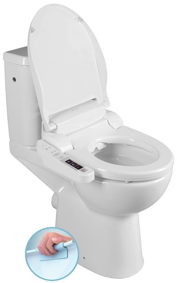 Sapho HANDICAP WC Kombi- Hochsitz mit elektronischem Bidet BLOOMING EKO PLUS, Rimless, Abgang waagerecht, Weiß