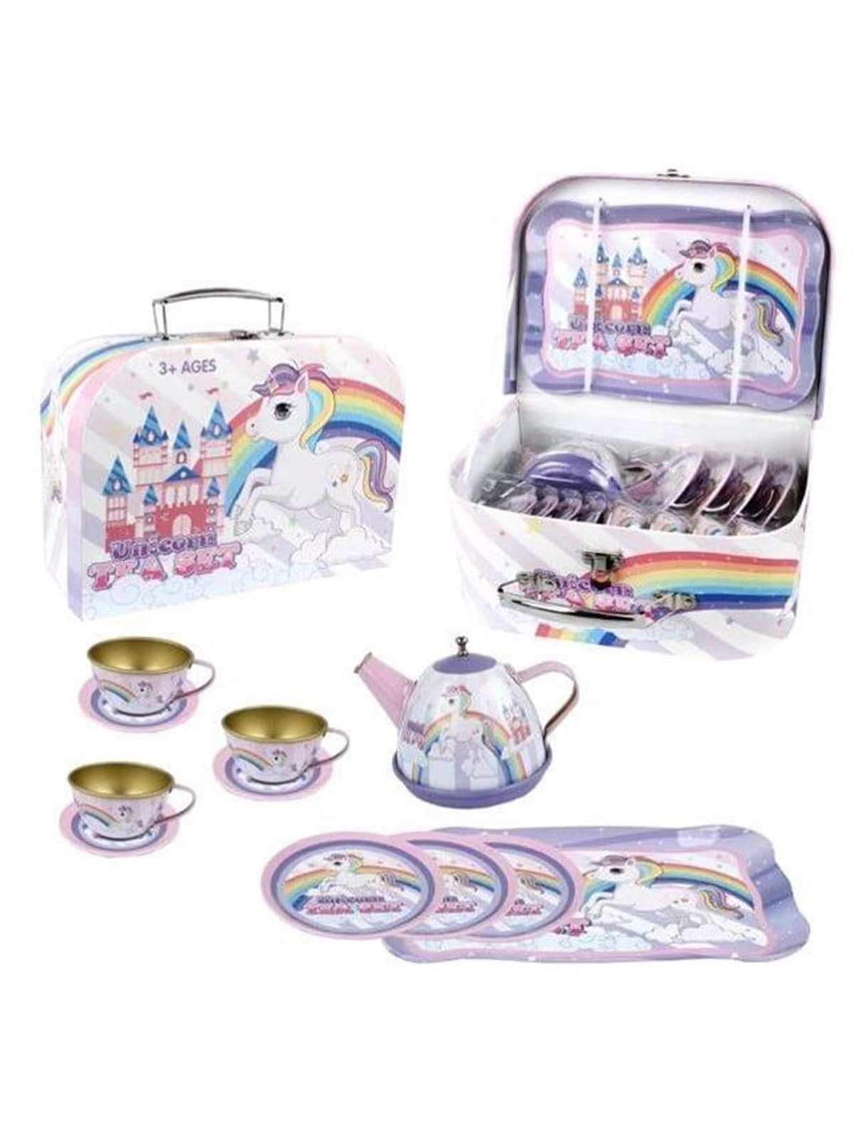 Magni Tea set in suitcase - unicorn