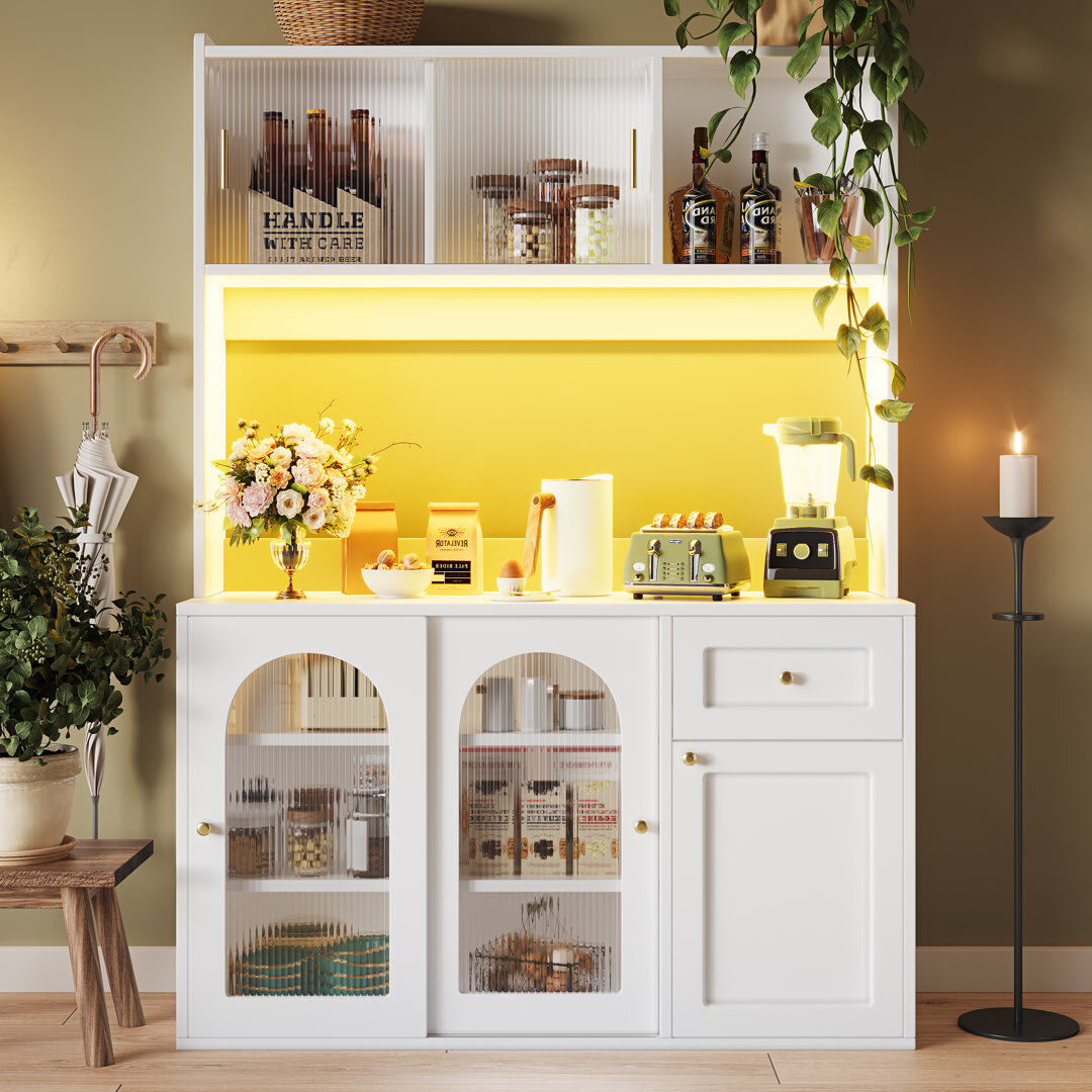 Brayden Studio 167 cm H Standard Pantry / Tall Cabinet White 167cm H X 120cm W X 35cm D