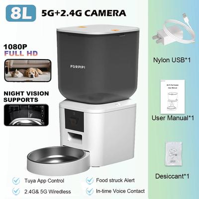 Inspire Select Furpipi 270.5 Oz Smart Automatic Pet Feeder With 1080P Camera WiFi App Controlled Food Dispenser For Cats & Dogs 5g Camera 270.5 Oz