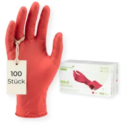 Medi-Inn Nitril Red Plus Einmalhandschuhe puderfrei S / 100 Stück